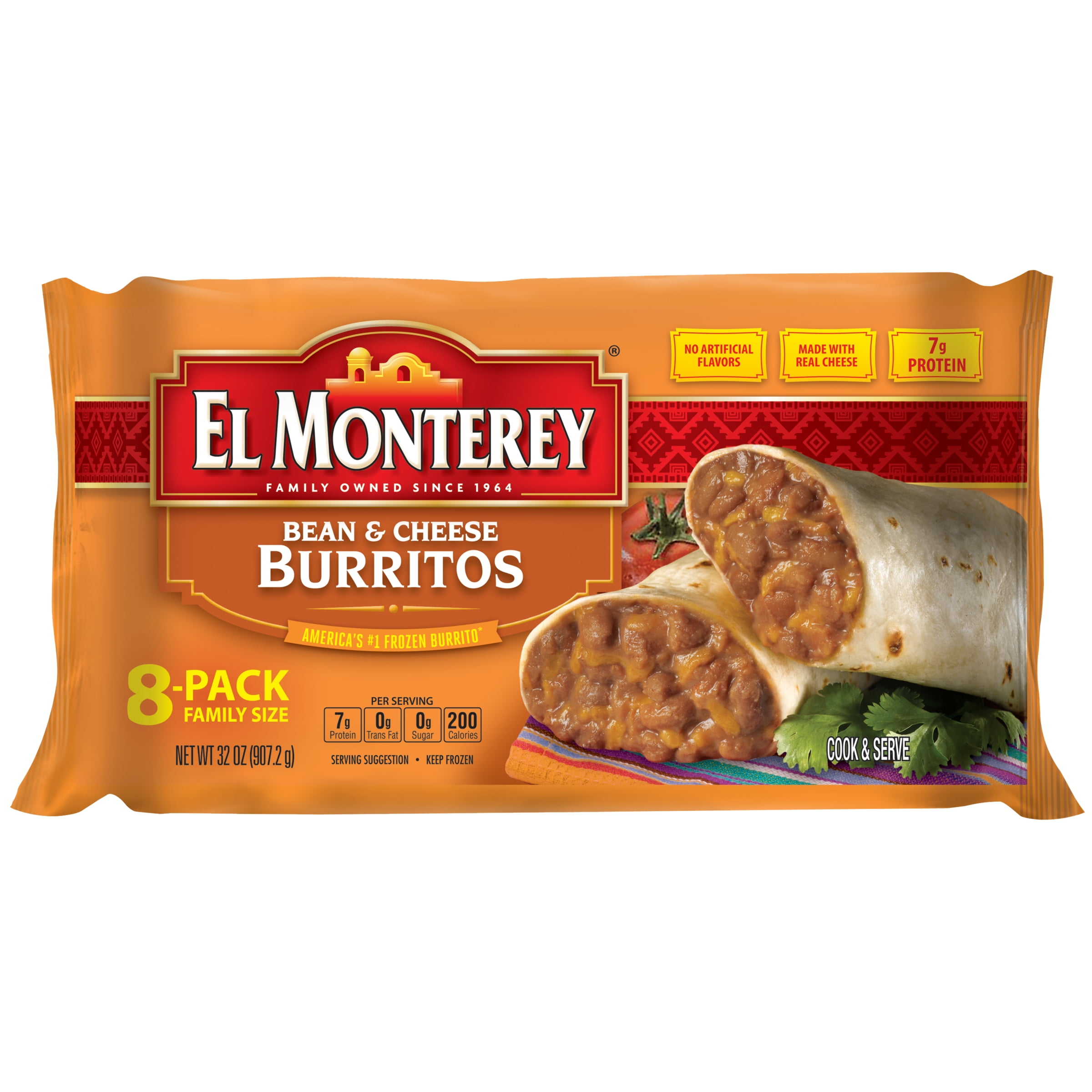 El Monterey Bean and Cheese Burritos, 8 Pack Family Size