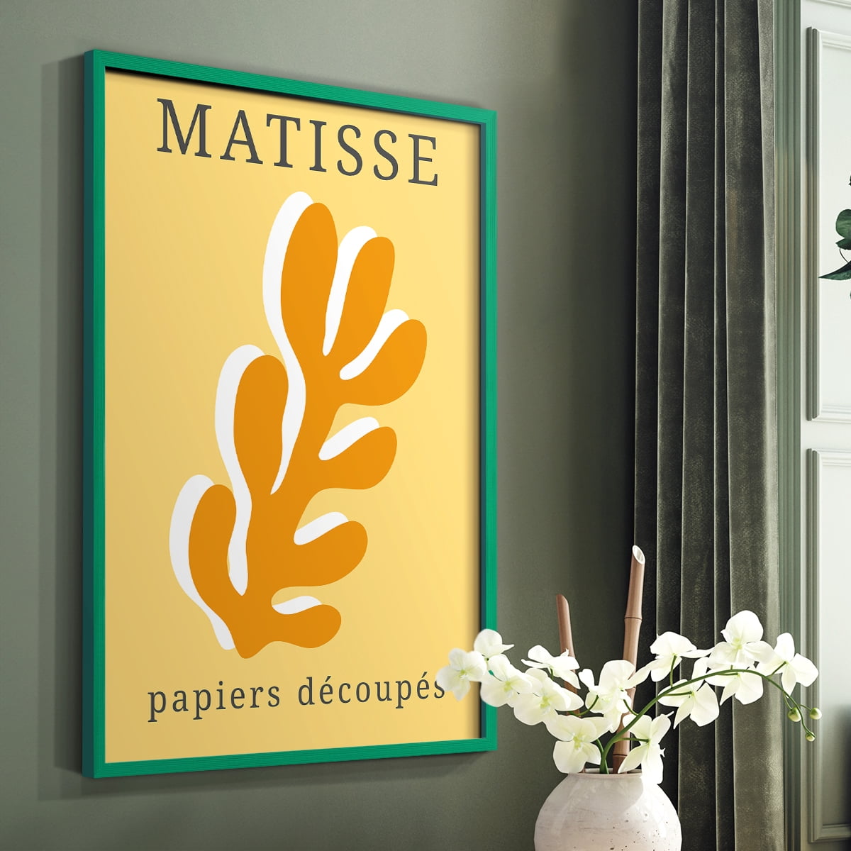 Matisse CCCLIX in Green Solid Wood 22 x 28 Framed Print