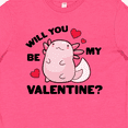 thumbnail image 4 of Inktastic Axolotl Will You Be My Valentine with Red Hearts Youth T-Shirt, 4 of 5