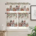 thumbnail image 2 of Winter Snowman Kitchen Curtains and Valances Set, Christmas Gift Leaf Flower Snow Ball Vintage Linen Rod Pocket Window Valance Window Curtain Panels for Living Room Bedroom, 27.5x24in, 3 Pieces, 2 of 7