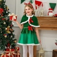 thumbnail image 2 of Elf Outfit for Girls Short Sleeve Christmas Elf Dress Girls Hat Set Holiday Outfit Christmas Outfits for Kids 9-10 years, 2 of 7