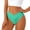 Mint Green, variant on Women’s Ribbed V-Front Bikini Bottoms, High Cut Triangle Swim Briefs, Stretchy Quick-Dry Swimwear for Beach & Pool Purple M
