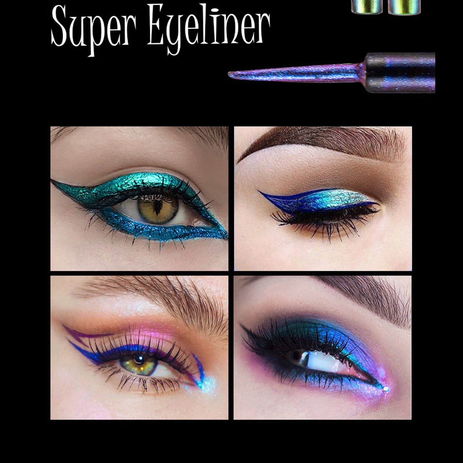 Eye Pencil Eyelash Stickers with Glitter Glue Liner Pen Eye Gens Highlights Tint Remover Makeup Gel Pencil Liner Lip Liner Set Ocean Liner Makeup Stencil Cat Eye Stencil Eye