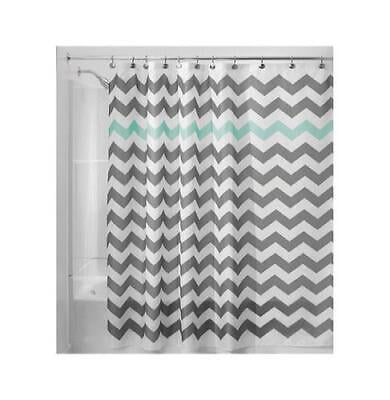 Gray/Aruba & Shower Curtain Liner InterDesign Chevron Shower Curtain 72 x 72" 