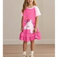 thumbnail image 3 of Emy Dola 2-7T Little Girls Casual Unicorn Cake Dress Birthday Party Princess Cotton Summer Dresses, 3 of 9