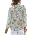 thumbnail image 3 of Sunloudy, camiseta de gasa de manga larga para mujer, estampado Floral, jerséis casuales elegantes con cuello en V, Tops de oficina, ropa de calle Sunloudy moda, 3 of 5