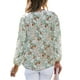 thumbnail image 3 of VISgogo, camiseta de gasa de manga larga para mujer, estampado Floral, jerséis casuales elegantes con cuello en V, Tops de oficina, ropa de calle VISgogo moda, 3 of 4