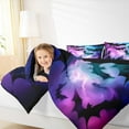 thumbnail image 4 of Manfei Spooky Bats King Size Comforter Sets,Happy Halloween Day Bedding Comforter Set,Purple Blue Ombre Bedding Set For Boys Kids,Luxury Bedroom Decor Reversible,3 Pieces, 4 of 8