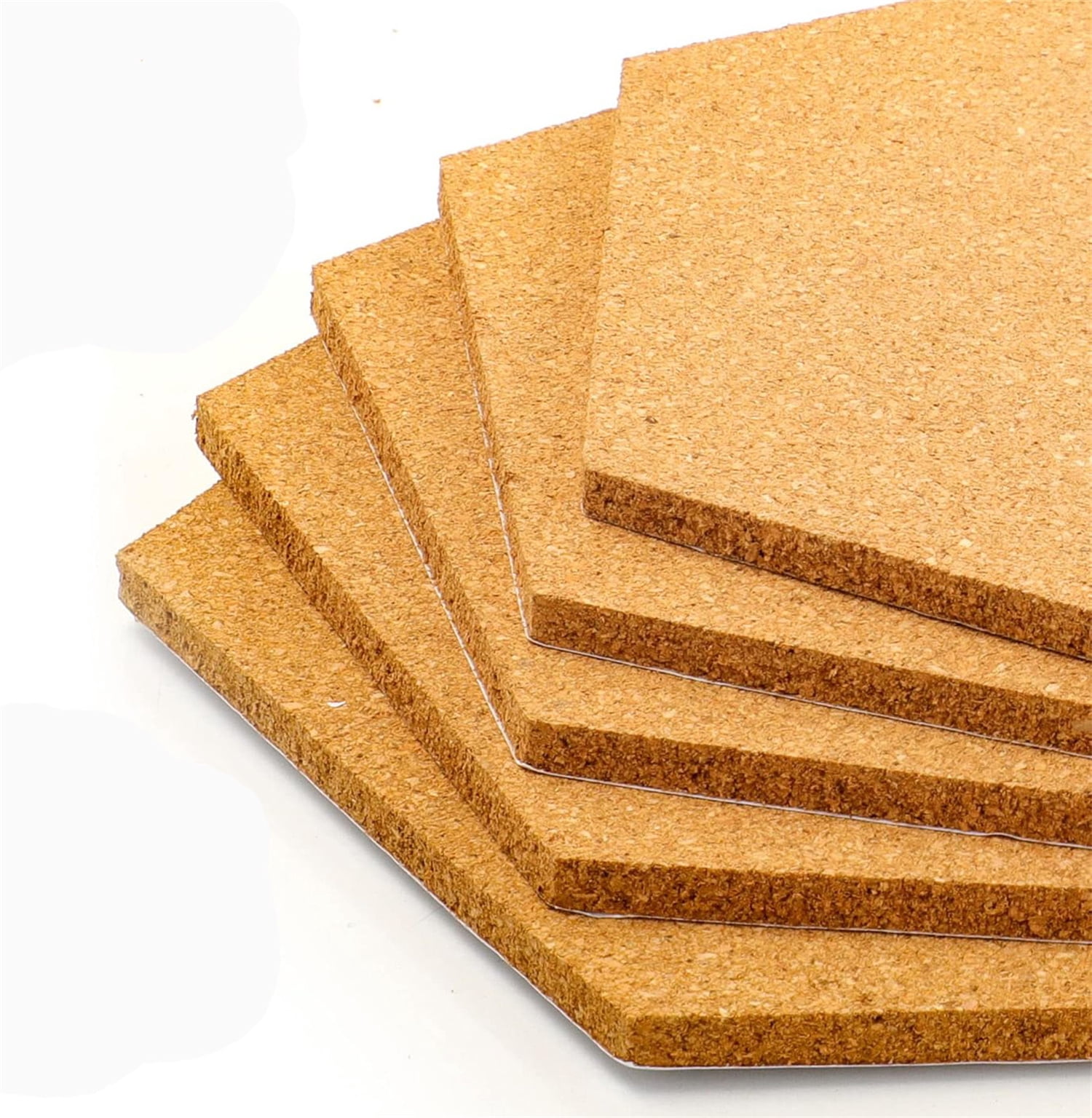 Hexagon Cork Board Tiles Bulletin Board,Bexikou 6 Pcs 1/4" Thick Small Cork Boards for Walls,Self-Adhesive Cork Tiles for Home Office Decor, School Message Board, Bulletin Board Decor