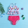 thumbnail image 5 of Curuila Children Girls Swimsuits Cartoon Print Straps Fashionable Two Piece Swimwear Suits Pink Size 4-5 Years, 5 of 8