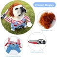 thumbnail image 2 of Dog Halloween Costumes, Deadly Doll Dog Costume,Chucky Dog Costume with Knife for Pets, Funny Dog Costumes Halloween for Small Dogs, 2 of 7
