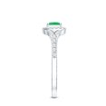 thumbnail image 3 of Rosec Jewels Emerald Engagement Ring with Split Shank (AAA Quality) - Princess Cut Emerald Ring with Diamond - with Jewelry Box, 925 Sterling Silver, US 4.00, 3 of 8