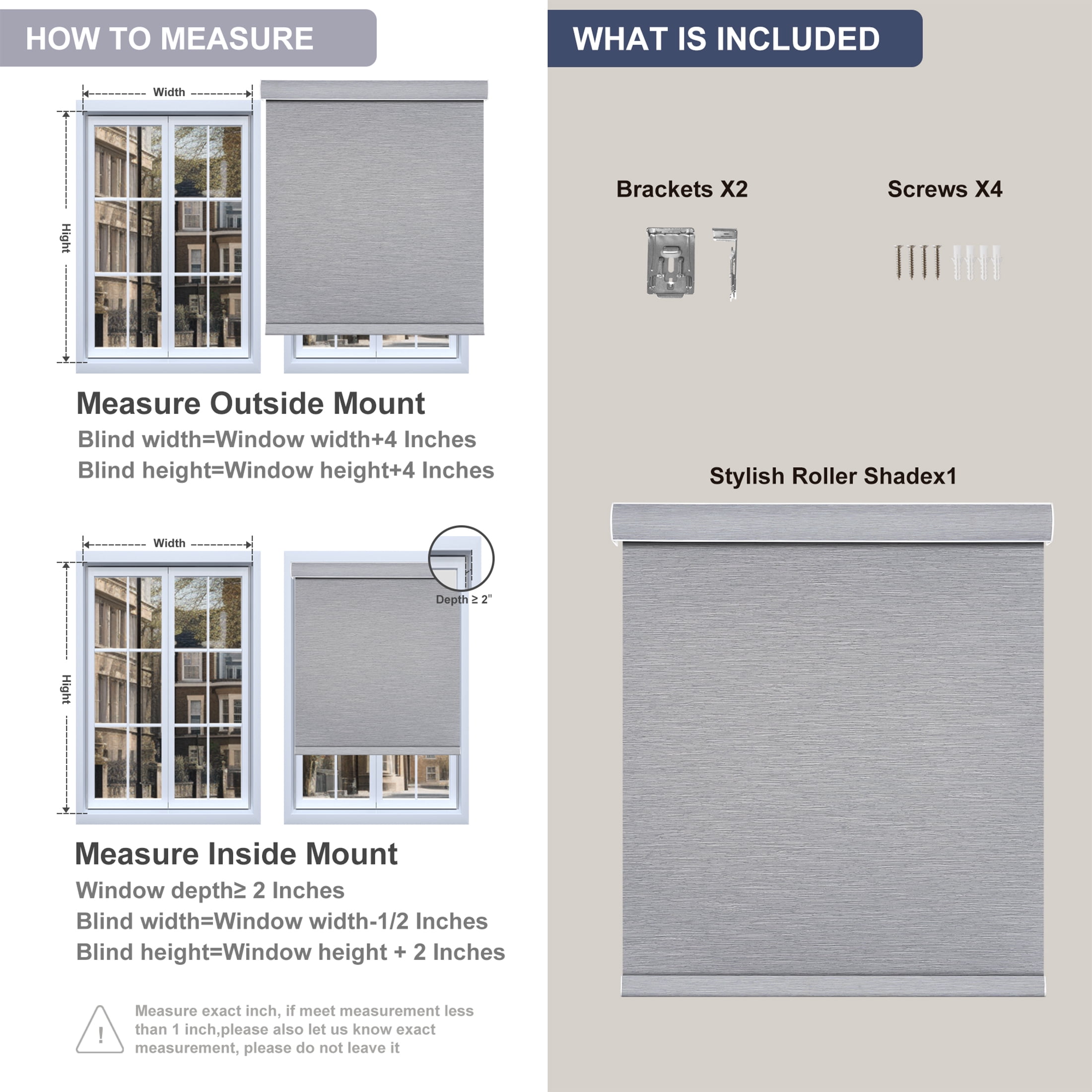 Blackout Roller Shades for Windows,Cordless,Roller Blinds for Windows,Thermal Insulated Fabric Window Blinds for Home,Office,Bedroom,Door, Grey, 25"W x 72"H