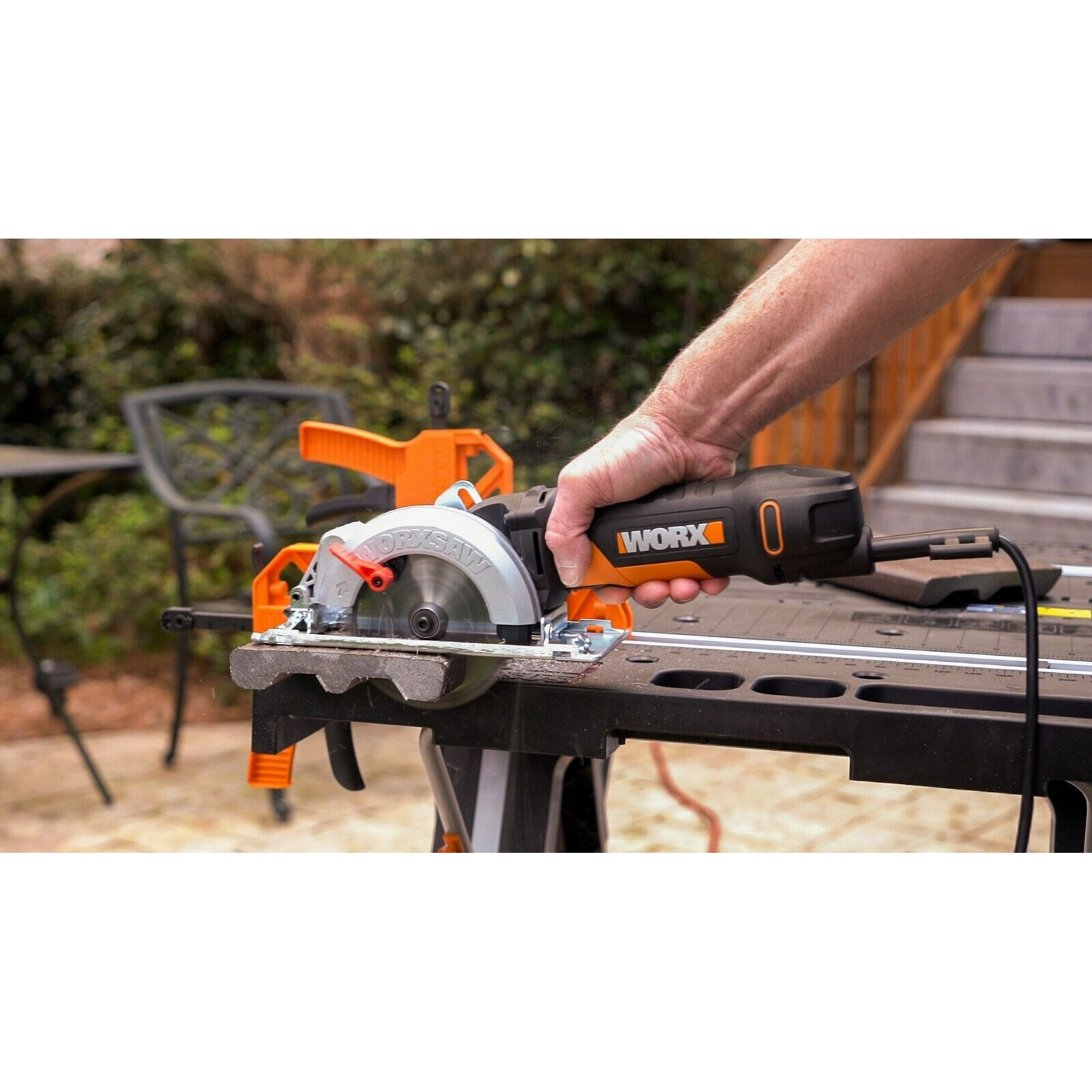 WORX WX439L 4.5 Inch and 4.5 Amp One Hand Compact Circular Saw Black and Orange Walmart