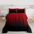 thumbnail image 2 of jejeloiu Minimalism Geometric Strips Twin Comforter Sets,Red Black Bedding Set For Adults Reversible 2pcs, 2 of 8