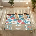 thumbnail image 2 of WOBOGO Retro Strawberry and Daisy Pattern Baby Playmats Extra Large Waterproof Rollable Activity Pads for Toddlers 50×50inch, 2 of 7
