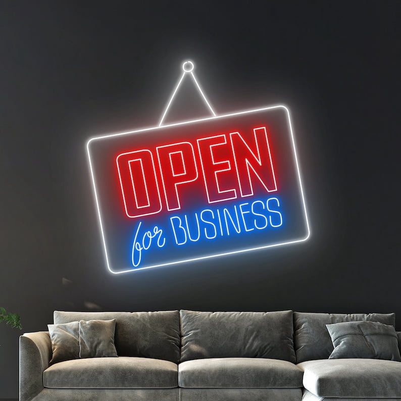 Handmadetneonsign Open For Business Led Sign, We Are Open Neon Sign, Open Led Light, Welcome Neon