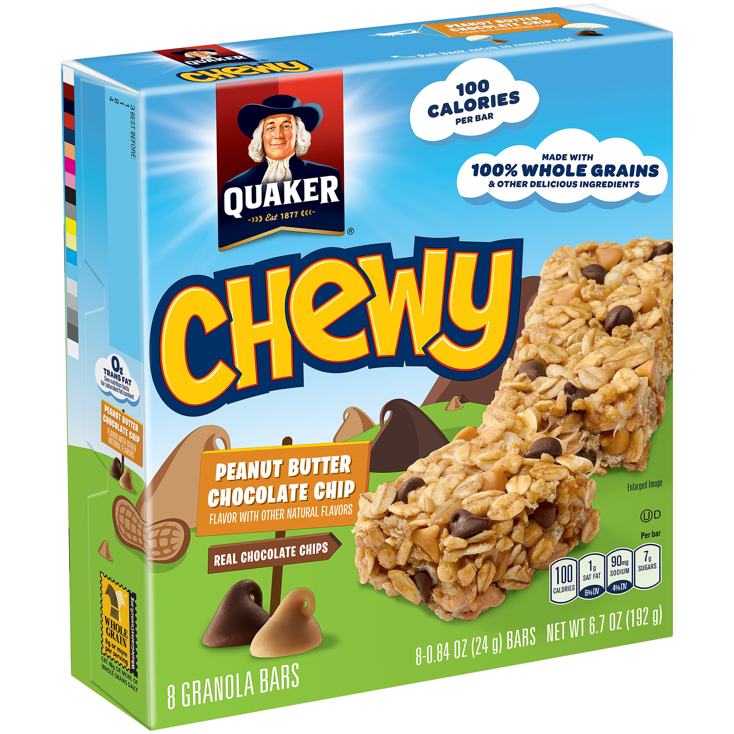 Quaker Chewy Peanut Butter Chocolate Chip Granola Bars 8-0.84 Oz. Bars ...