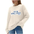 thumbnail image 2 of AUNVITO Womens Round Neck Sweaters Casual Loose Long Sleeve Pullover Cozy Fall Winter Outfits, 2 of 6