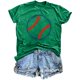 thumbnail image 1 of Mujeres Impreso Casual Top, Manga Corta Crew Cuello Blusa para la Primavera Y el Verano Desgaste, Ligero Imitación Algodón Moda Tee, 1 of 2