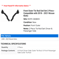 thumbnail image 2 of Front Outer Tie Rod End Set 2 Piece - Compatible with 2018 - 2021 Nissan Kicks 2019 2020, 2 of 2
