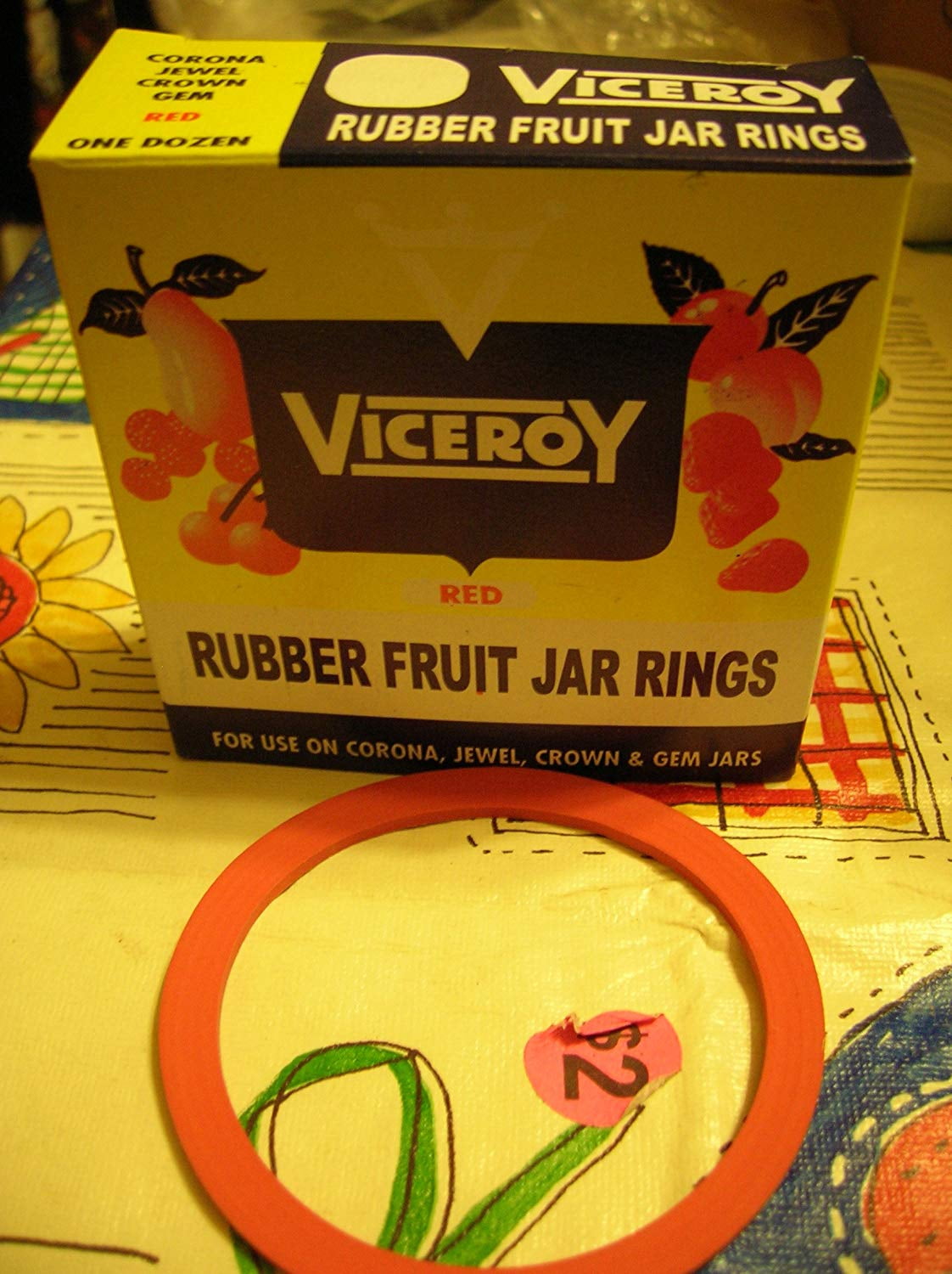 Viceroy regular clamp down Canning Jar Rubbers (red), One dozen viceroy
