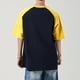 thumbnail image 5 of Blusas y camisas de manga corta y cuello redondo para hombre, blusas casuales de bloque de color con mangas raglán y cuello redondo conciso para hombre., 5 of 5