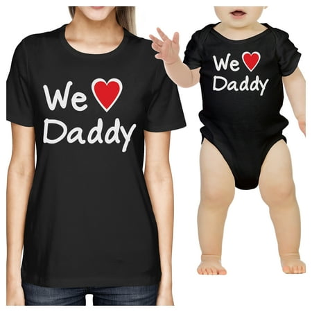 

We Love Daddy Black Mom and Baby Matching Outfits Fathers Day Gifts
