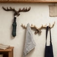 thumbnail image 1 of Antler wall hook, decorative coat hook, key hook, clothing store entrance hanging, stylish wall decoration, high-traffic area, foldable design, metal frame, wooden base, 2-tier style, for, 1 of 6