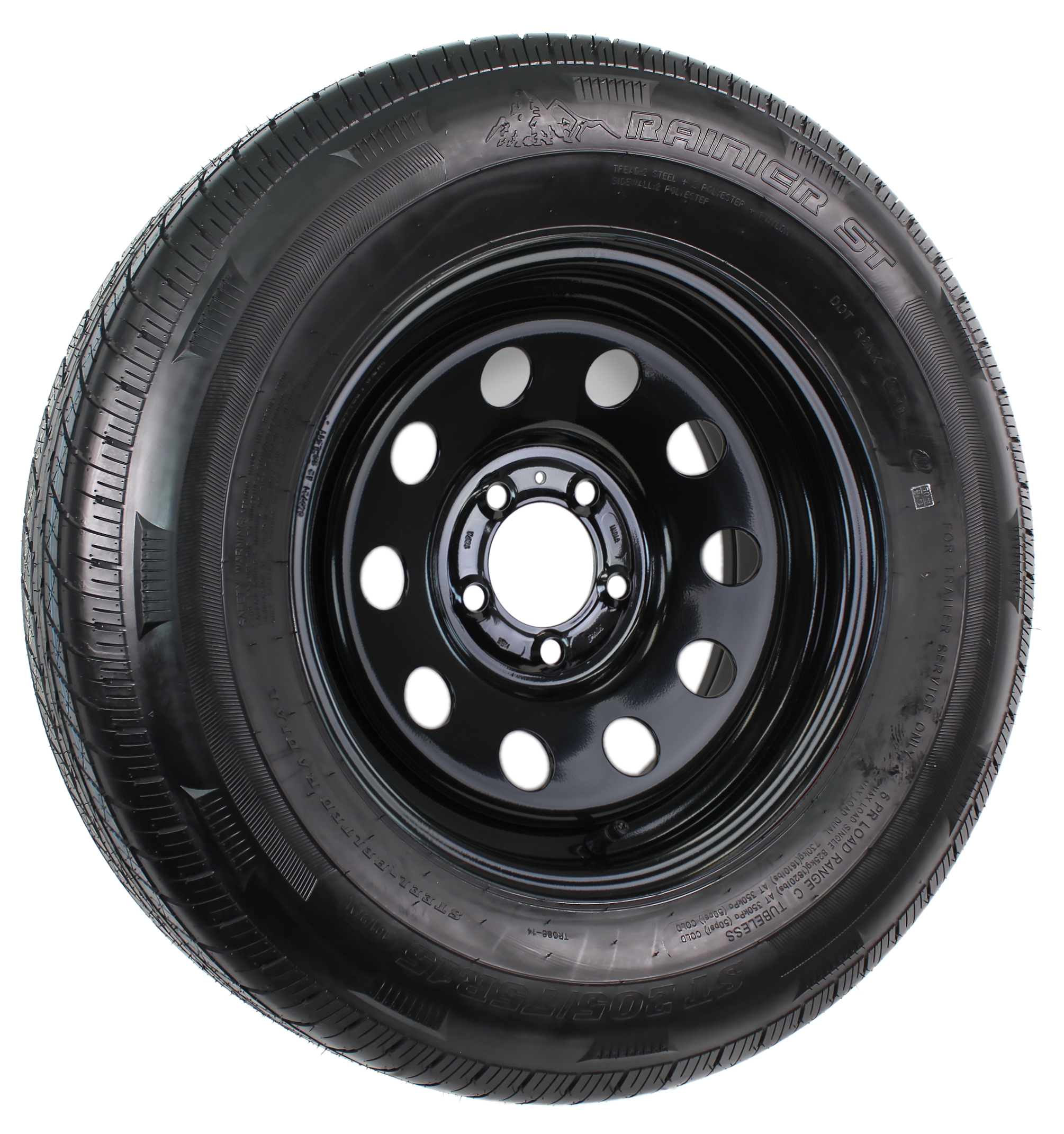 Buy Radial Trailer Tire On Black Rim ST205/75R15 LRC 5 Lug On 4.5