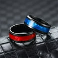 thumbnail image 2 of PAMTIER Men's Women's Stainless Steel 8MM Blue Seashell Enamel Dome Ring Comfort Fit Size 9, 2 of 4
