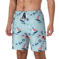 thumbnail image 1 of Fotbe Sailboats Anchors Traje de Baño para Hombre – Shorts de Natación de Secado Rápido con Forro y Bolsillos-Large, 1 of 6