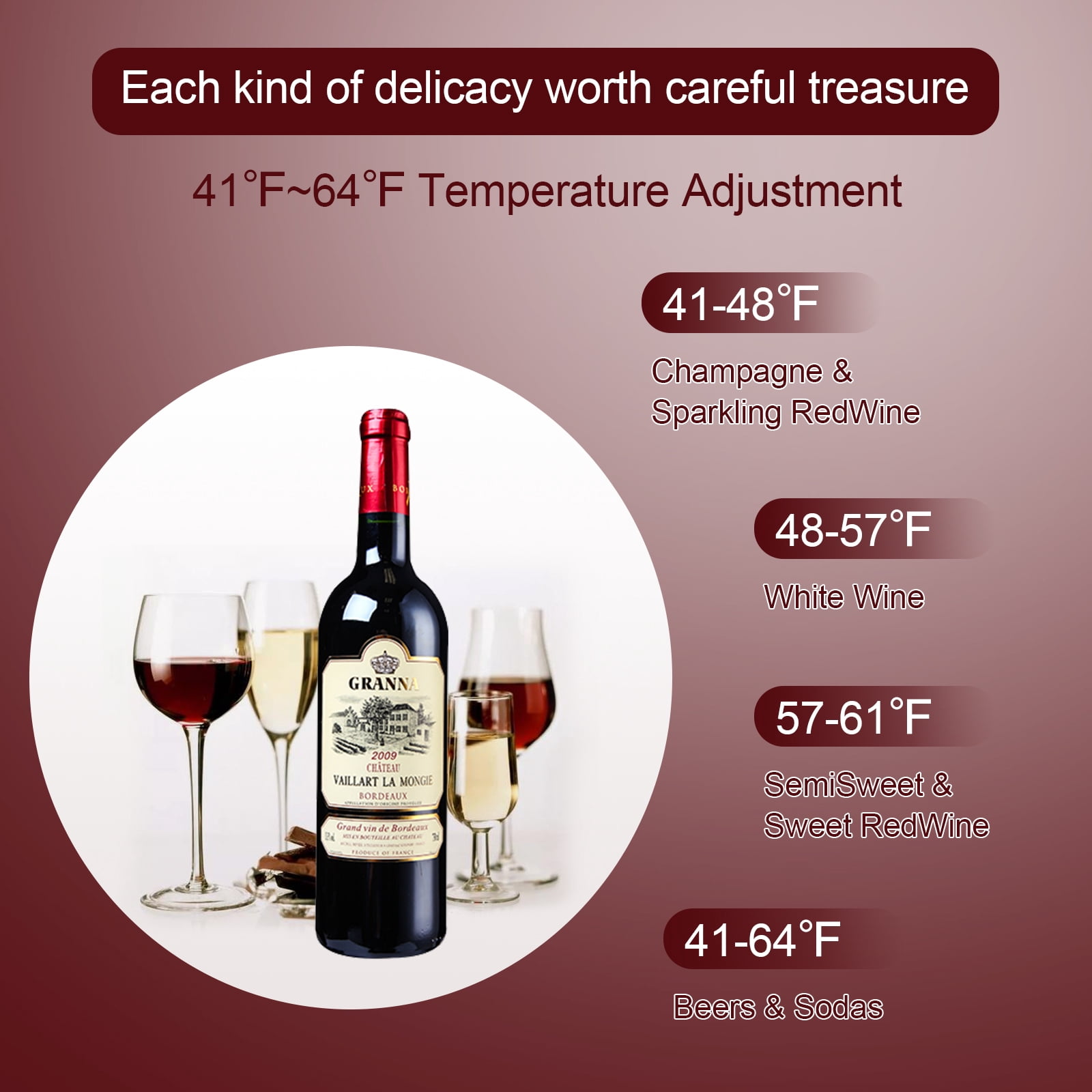 UWR-Nite 12 Bottle Wine Fridge, Freestanding Compressor Wine Cooler Refrigerator, Beverage Wine Chiller with Digital Temperature Control & Double-layer Glass Door