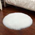 thumbnail image 3 of tooloflife Soft Plush Carpet Shaggy Round Rug Circular Carpet for Kids Girls Boys Bedroom Nursery Room Home 45cm White, 3 of 4