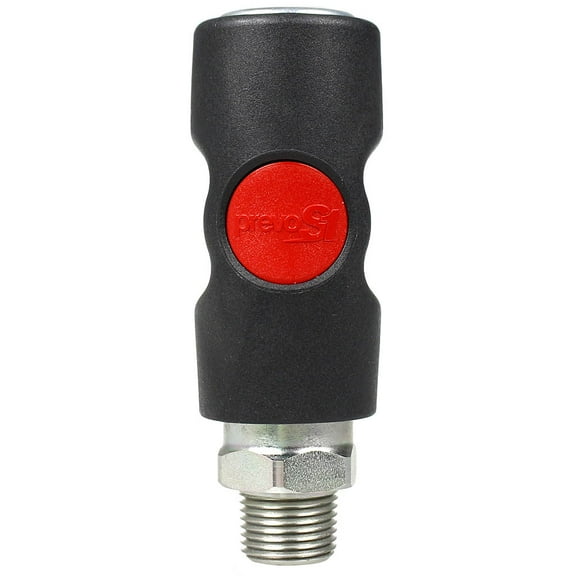 Prevost 3/8" MNPT Truflate Safety Coupling Male Coupler Push Button USI081252