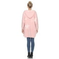 thumbnail image 3 of White Mark Women's Maternity Star Print Hooded Open Front Sherpa Coat, 3 of 6