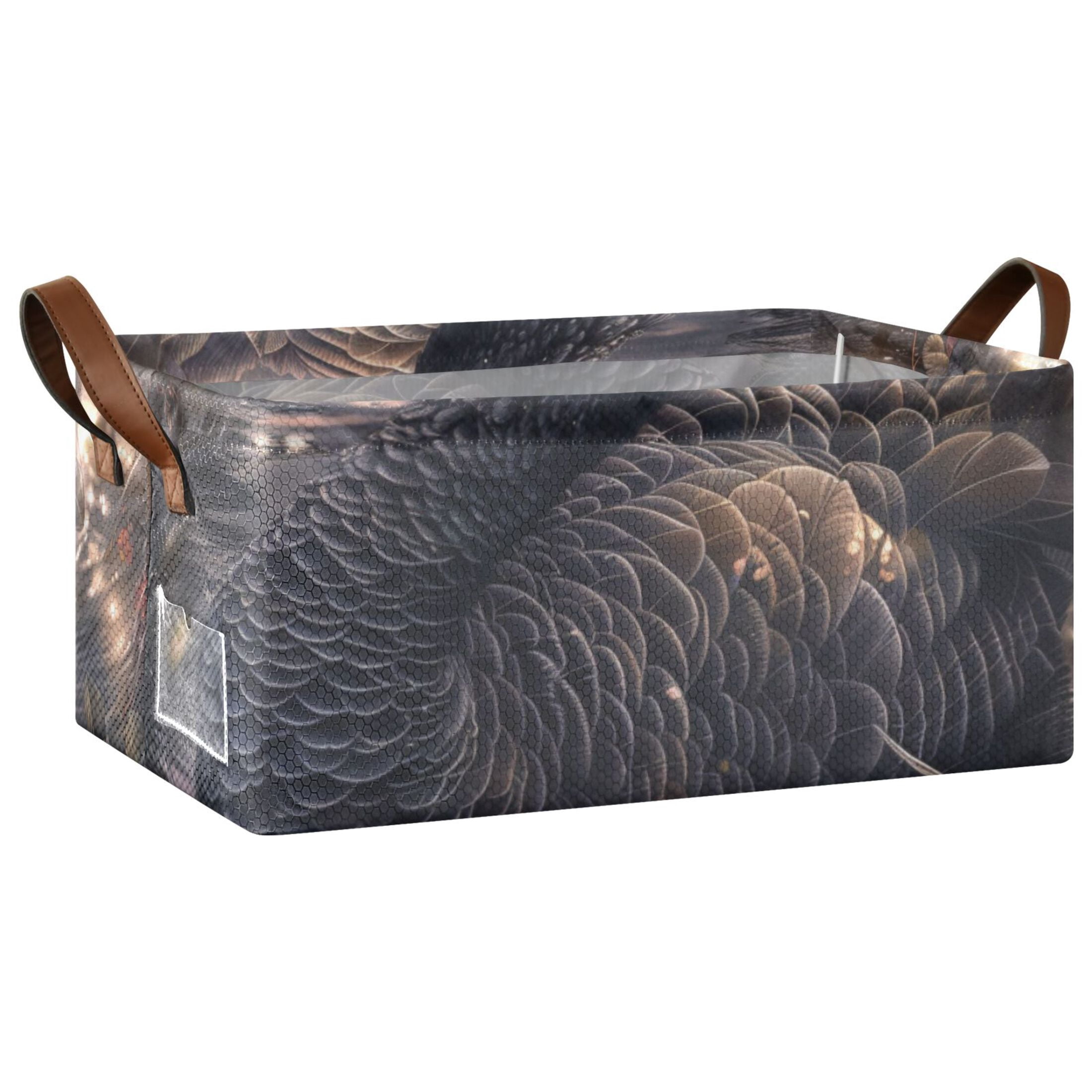 Black Swan Storage Bins with Handles Foldable Storage Baskets for Shelves Organizer Cloth Baskets