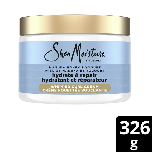 SheaMoisture Hair Styling Whipped Curl Cream for Moisturized Hair Manuka Honey & Yogurt with Mafura & Boabab Oils 326g