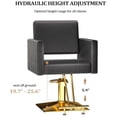 thumbnail image 3 of UBesGoo 360° Swivel Barber Chair with Reclining Back, T-shaped Footrest, Black & Gold, 3 of 8