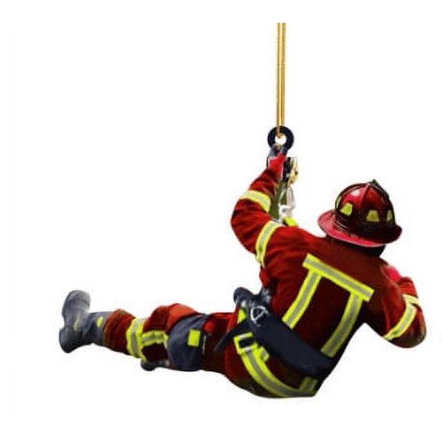 Árbol de Navidad decoración del hogar 2D acrílico creativo fuego periférico coche colgante bombero adorno colgante