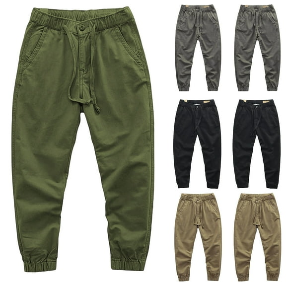 Loopsun Womens Cropped Pants, Cargo Pants for Women, Women Casual Elastic Waist Solid Ankle Length Pants with Pockets Army Green, XXXXL