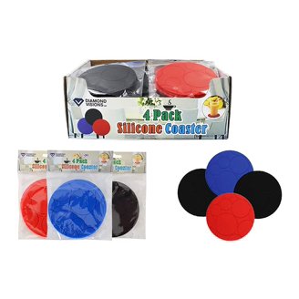 Set di 8 sottobicchieri in silicone nero antiscivolo rotondi morbidi