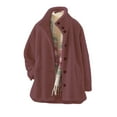 thumbnail image 2 of Cardigan Sweaters For Women New Button Down Solid Color Cardigan Hoodie Fleece Coat, Purple , Size XS-5XL, 2 of 4