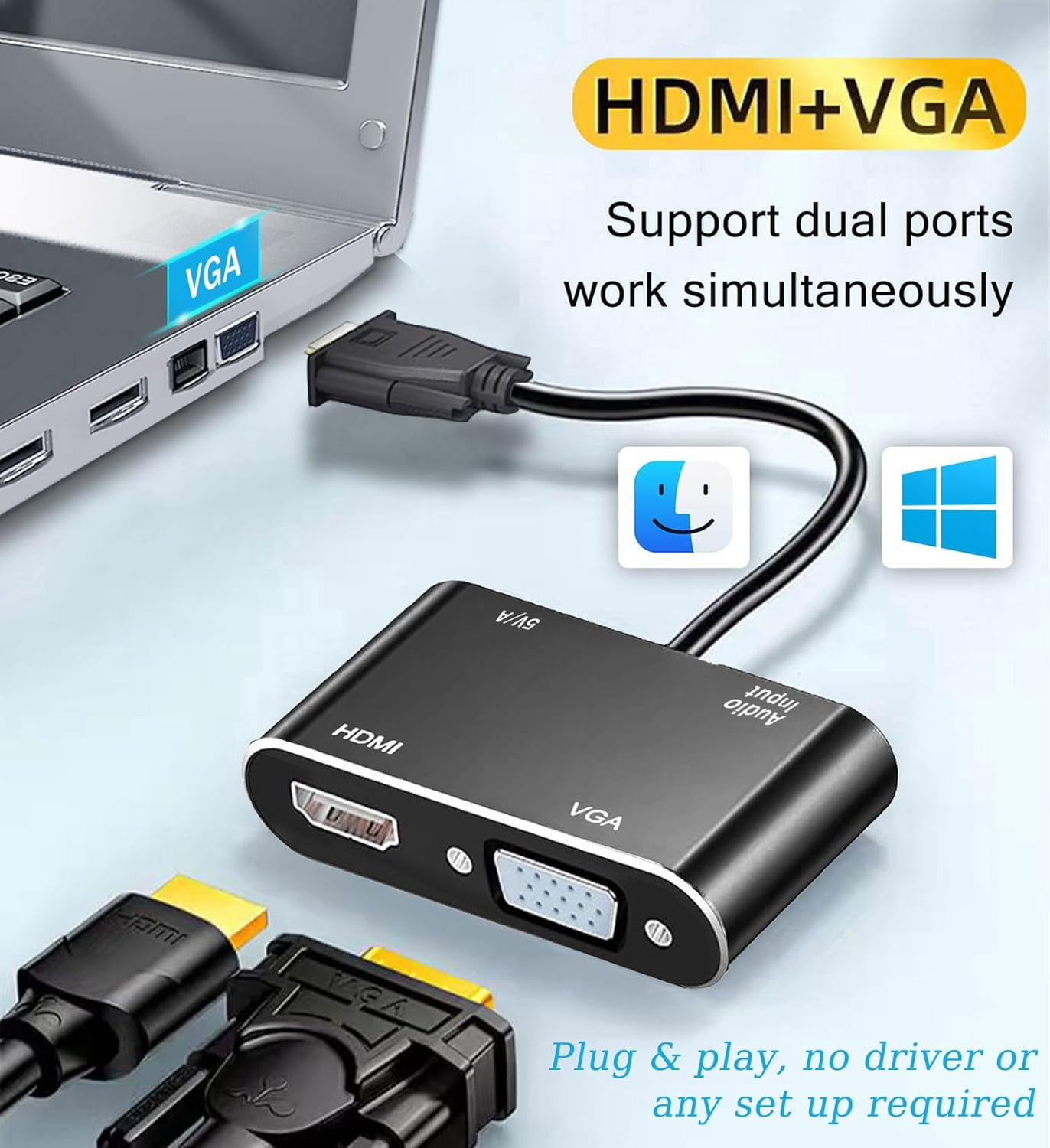 HDMI Audio Embedder Inserter Digital Analog Audio + DVI to HDMI Support TOSLINK Optical 3.5mm Jack AUX Sound Input 4K60Hz 18Gbps HDR HDCP2.2
