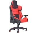thumbnail image 1 of ViscoLogic M-CROSS X Extra Rembourré Intégré Appui-Tête Lombaire Pivotant Inclinable Chaise de Jeu Ordinateur de Bureau à Domicile (Noir et Rouge), 1 of 7