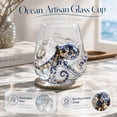 thumbnail image 2 of 12 Oz Artisanal Seahorse Glassware - 3D Handcrafted Marine Animal Themed Glass Cup, Ocean Theme Clear Glass Tea Cup for Kitchen Dining Beach Summerween Themed Party (Style C), 2 of 8