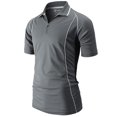 thumbnail image 1 of H2H Mens Cool Dry Compression Short Sleeve Polo T-Shirts GRAY US S/ASIA M (CMTTS278), 1 of 6