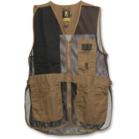 Browning Trapper Creek Shooting Vest, Clay/Black, Small - 3050266801