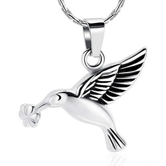 Hummingbird Cremation Jewelry Keepsake for Women Men Human Pet Urn Necklace for Ashes Memorial Pendant 2024