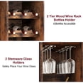 thumbnail image 3 of Wine Bar Rack Cabinet, Freestanding Wine Cabinet with Glass Rack Wine Bottle Holders, Industrial Bakers Rack, Tall Liquor Cabinet with Storage for Kitchen Living Dining Room, 3 of 9